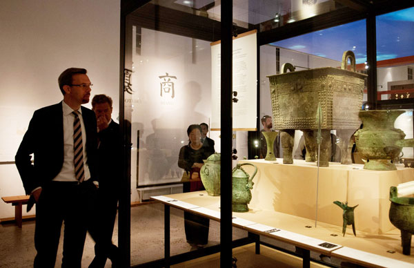 Local people visit the Museum of Far Eastern Antiquities in Stockholm of Sweden on 25 May 2013. 