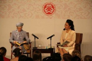 Her Majesty the Queen of Denmark, Margrethe the II launched the upcoming Danish Cultural Season in China “Little Fairytale – Big Future” at the Chinese Museum for Women and Children in Beijing. Photo: Embassy of Denmark in China