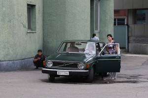 A recent photo of one of the stolen Volvo 144 that still drives around in North Korea. Photo Roman Harak @ WikiCommons