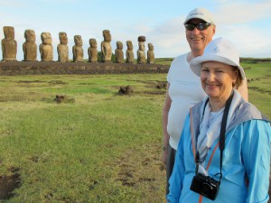 A file photo of the King and Queen of Norway during their visit to Easter Island earlier in 2014. Photo by Royal House of Norway.