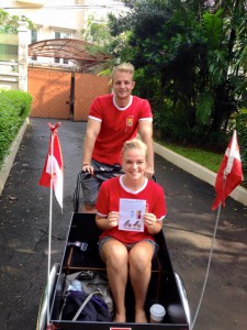 Two Danish Embassy workers going for a cycling trip to promote the new initiative. Photo: Danish Embassy in Indonesia