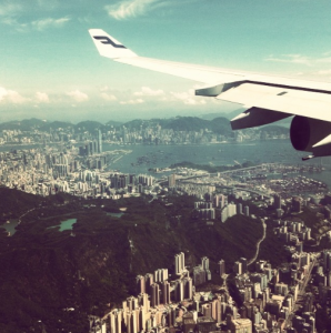 A Finnair flight about to land in Hong Kong after a flight over Russian airspace. Photo: Lasse Henriksen