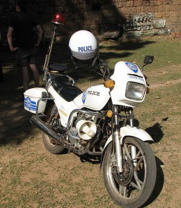 A Cambodian Police Motorcycle. Photo: Mike -but different @ Flickr
