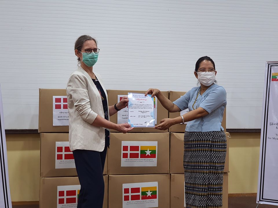Denmark donated medical gowns and masks communities in Yangon