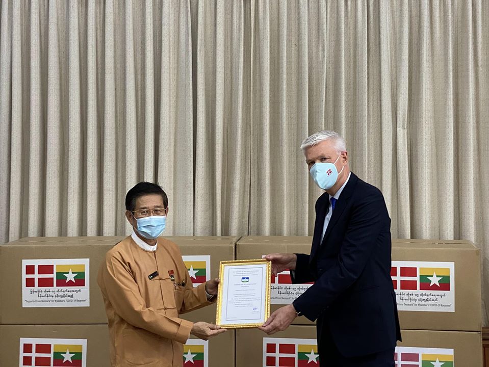 Denmark donates 50,000 reusable masks to Deputy Mayor of Yangon City
