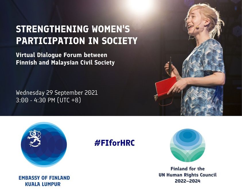 Finland to host discussion forum on ‘Strengthening Women’s Participation in Society” in Malaysia