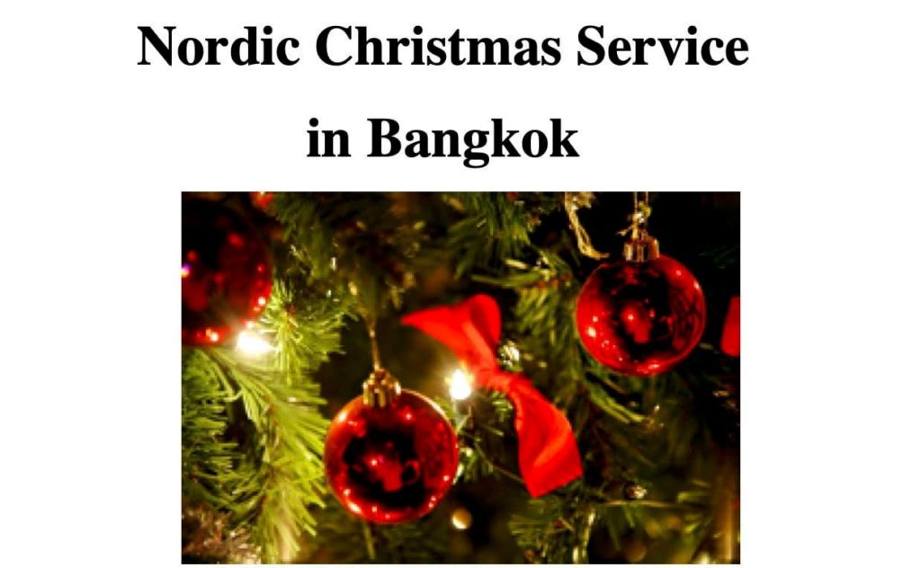 Christmas in Bangkok: Danish and Finnish Christmas service on Christmas eve