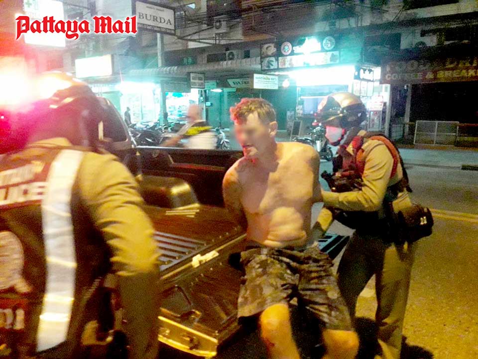 Norwegian man arrested for screaming and destroying property in Pattaya