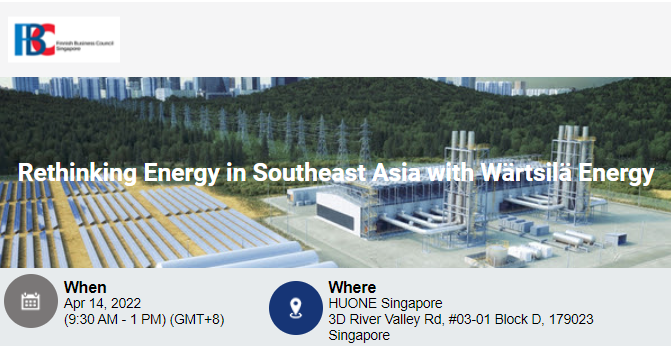 Sign up for the seminar 'Rethinking Energy in Southeast Asia with Wärtsilä Energy'