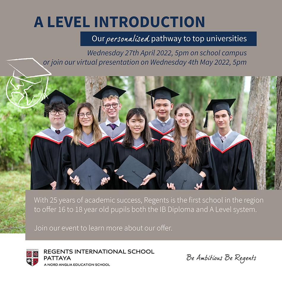 Regents International School Pattaya now offers IB Diploma and A Levels