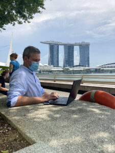 Estonian Ambassador to Singapore, Priit Turk doing remote work during Covid-19