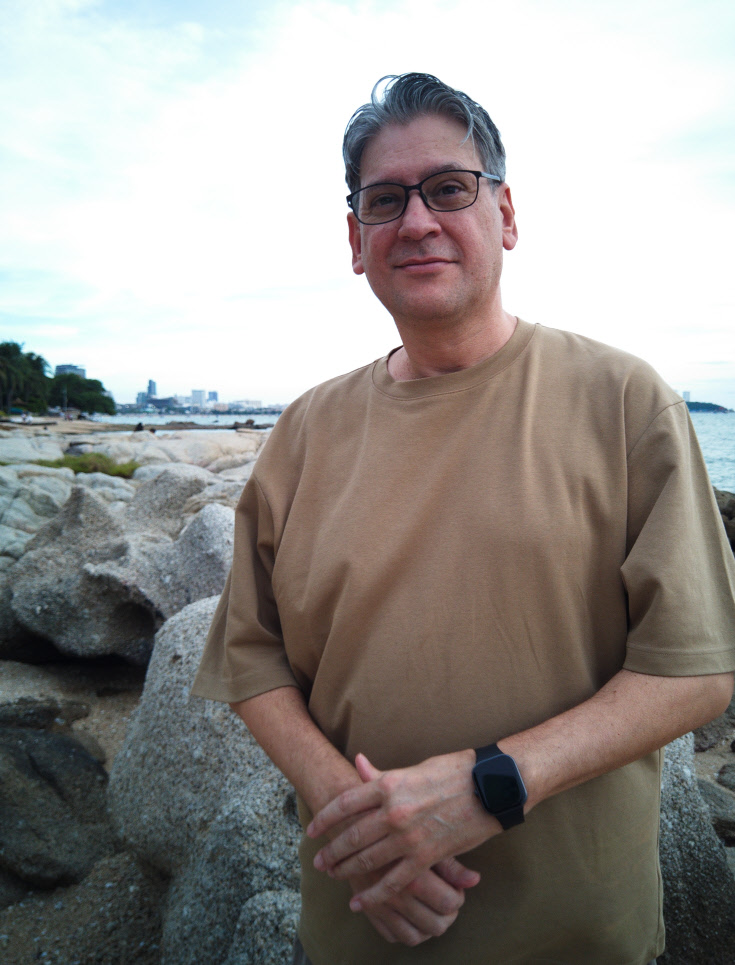 Alexander Parry at the beach in Wongamat, north Pattaya