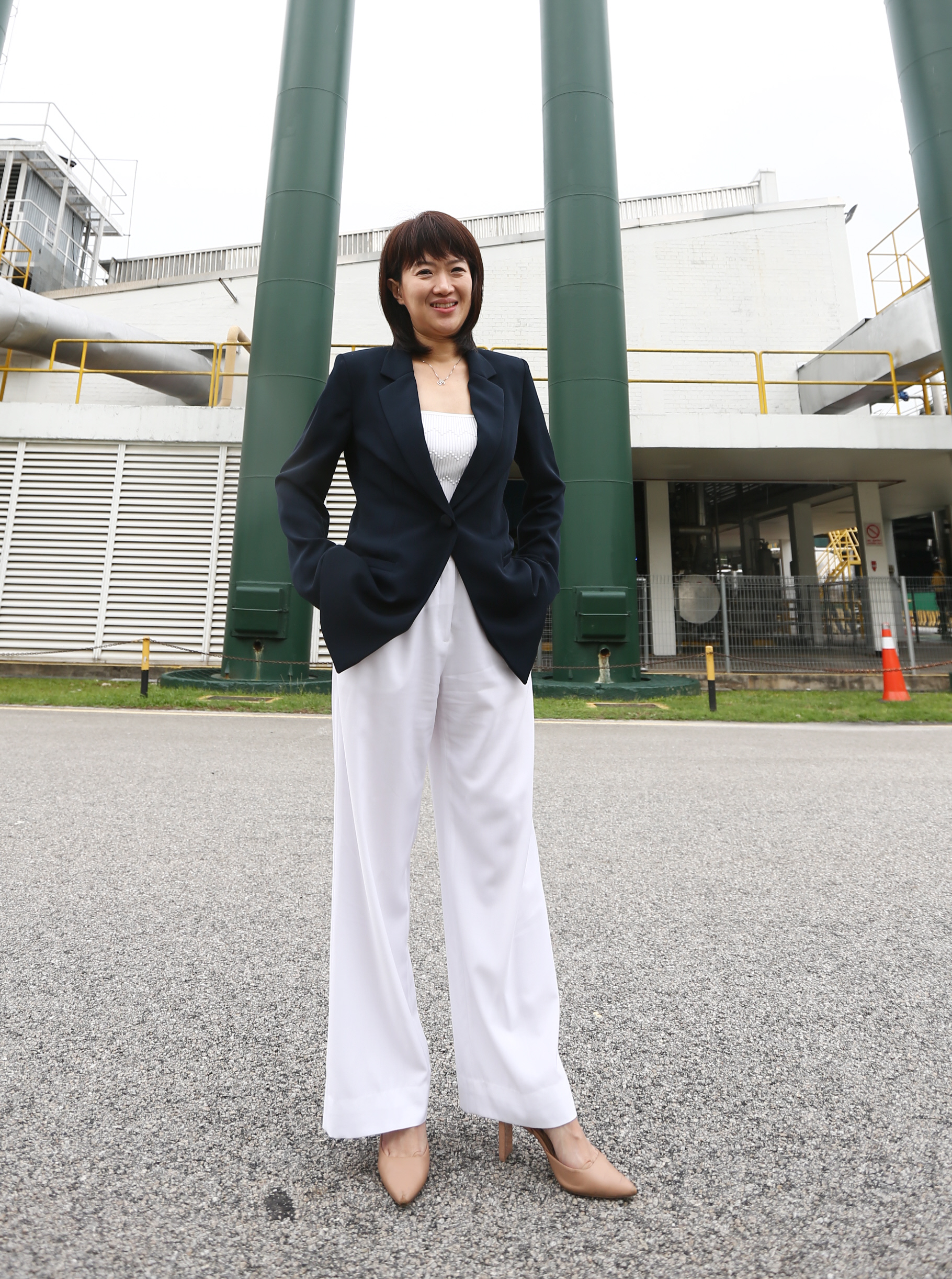 Pearl Lai outside Carlsberg Malaysia's factory in Selangor