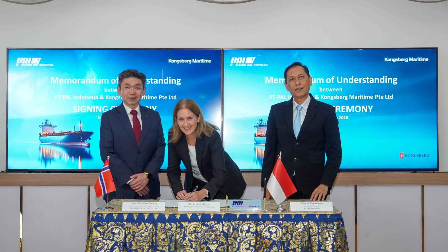 Kongsberg Maritime signs MoU with Indonesia’s PT PAL