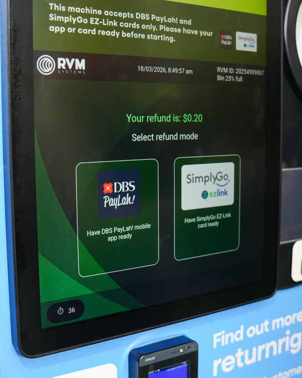 RVM deposit refund, Singapore