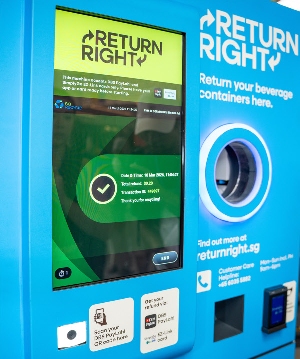 'Return Right' deposit refund from Reverse Vending Machine