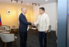 Norwegian Ambassador-designate Kristian Netland shakes hands with Philippine Department of Foreign Affairs Chief of Protocol Assistant Secretary Ariel Rodelas Peñaranda during a courtesy call at the Department of Foreign Affairs in Manila.