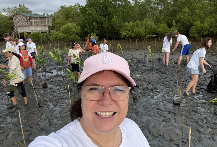 Karin Riska at mangrove planting in Banate Iloilo