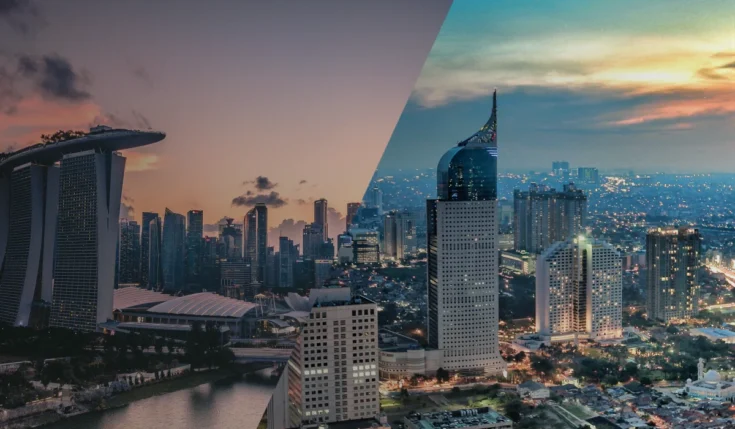 Cityview of Singapore and Jakarta